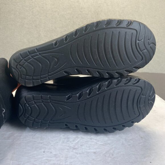 Skechers Black Suede Wedge Sandal Memory Foam Slingback Comfy Platform Women 7.5 - Picture 11 of 12